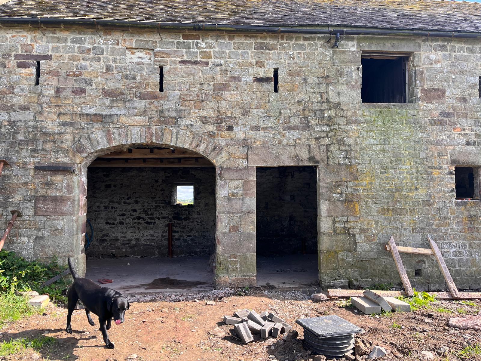 before the windows and door went in